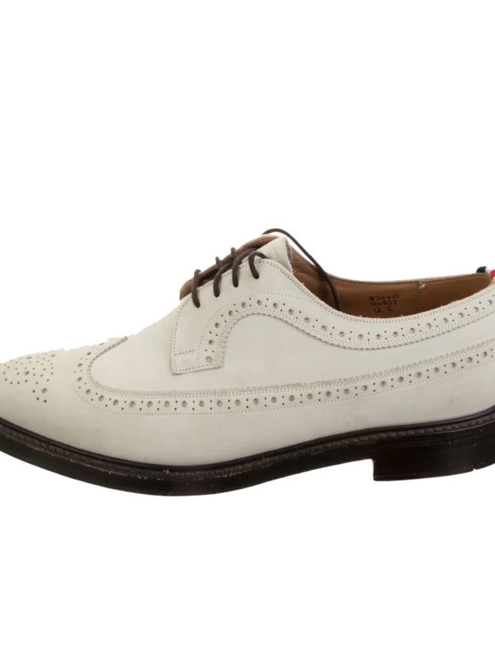 Thom Browne White Brogue Derby with Brown Laces